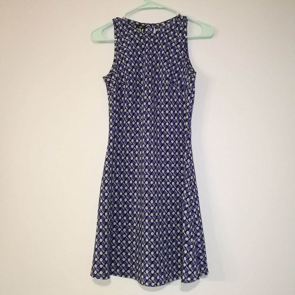 Vintage Purple Daisy 90s Shift Dress